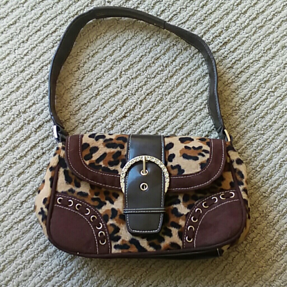 Cheetah print early 2000s bling mini bag